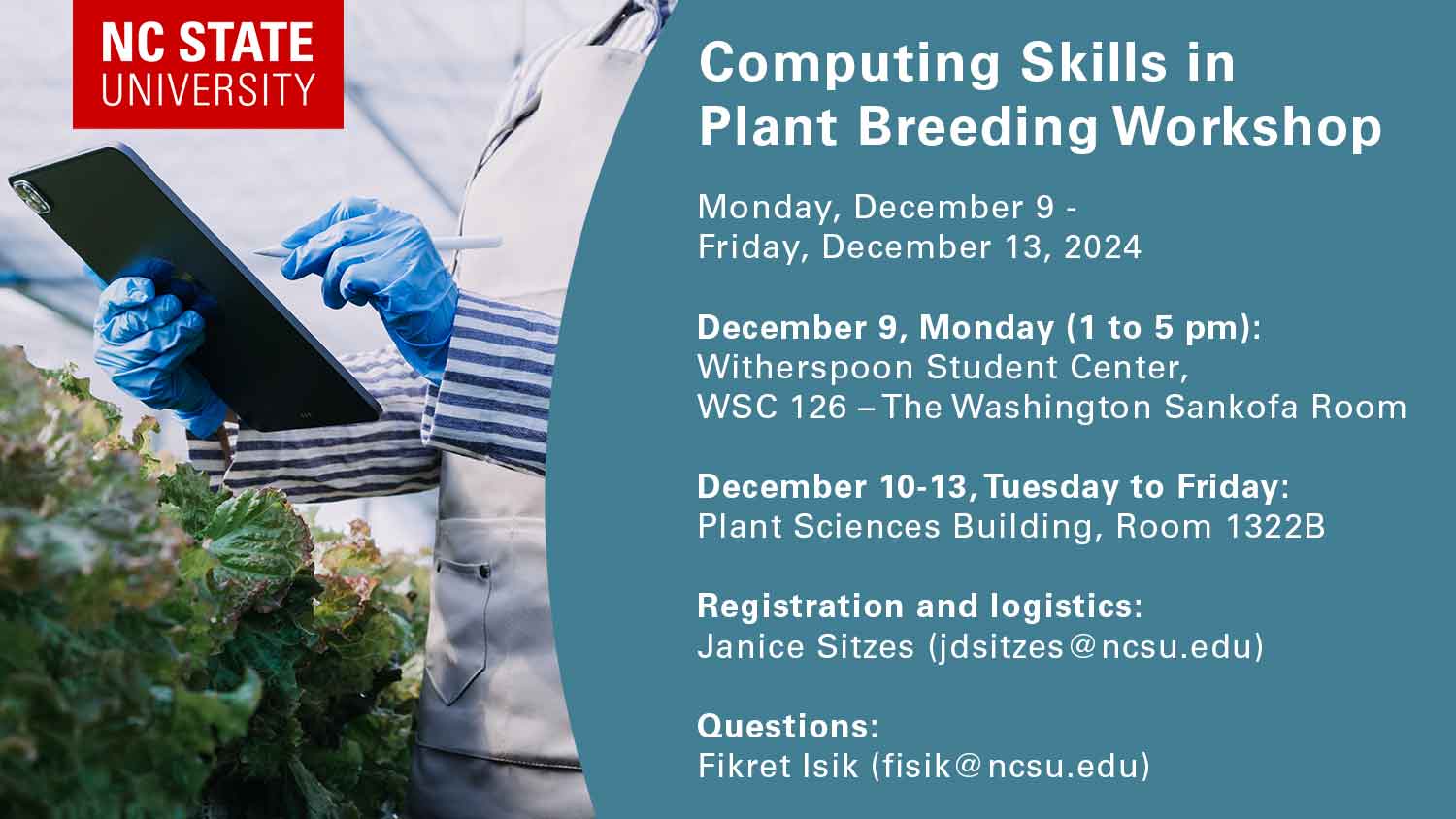 Computing skills in plant breeding announcement